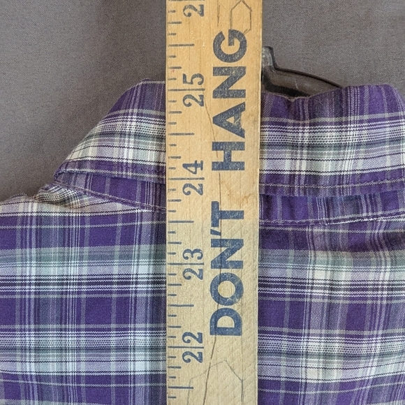 Cinch Size 10 Boys Button Down Shirt Purple White Green - Picture 9 of 9